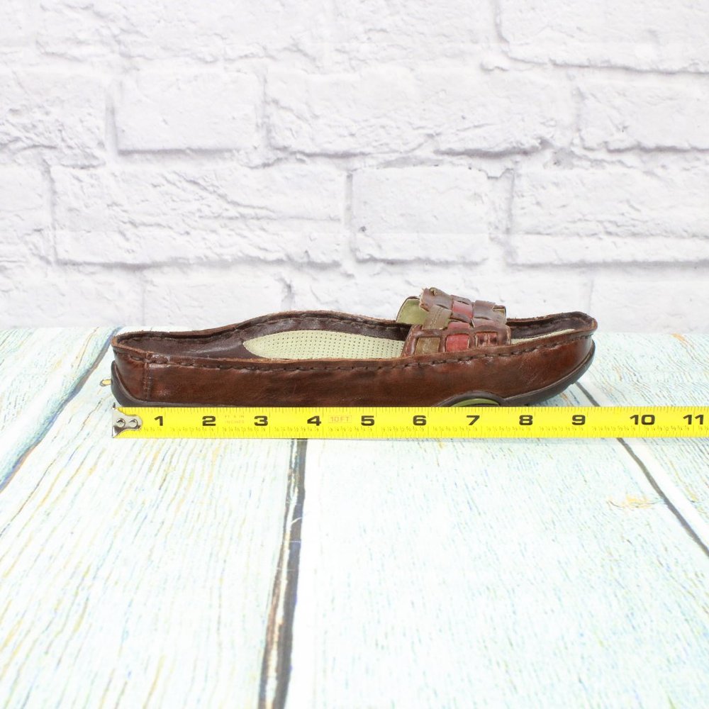 *Earth Brown Leather Slip on Comfort Casual Sandals Size 9.5 Inches - Picture 6 of 9